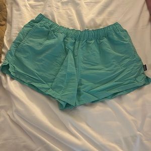 EUC women’s Patagonia baggies shorts color is a mint green
